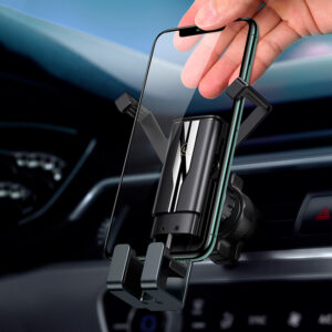 Soporte auto para celular USAMS Retráctil Negro ZJ058 - Imagen 2