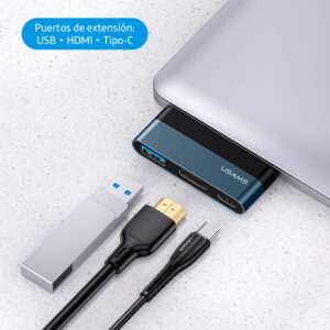 Adaptador Type-C Mini HUB USAMS a Type-C + USB 3.0 + HDMI - Imagen 3