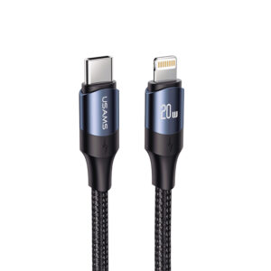 Cable celular carga rápida Type-C a iPhone 20W 2m Negro U71 - Imagen 1
