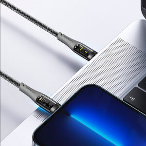 Cable celular rápido USAMS Type-C a iPhone 20W 1.2m Lila - Imagen 3