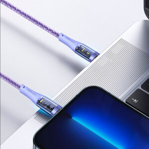 Cable celular rápido USAMS Type-C a iPhone 20W 1.2m Lila - Imagen 2