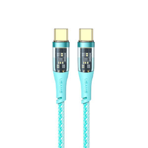 Cable celular rápido USAMS Type-C a Type-C 100W 1.2m menta - Imagen 1