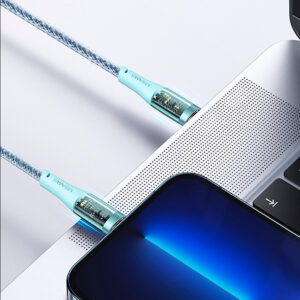 Cable celular rápido USAMS Type-C a Type-C 100W 1.2m menta - Imagen 2