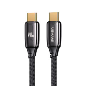 Cable celular carga rápida Type-C a Type-C 240W 2m Negro U82 - Imagen 1