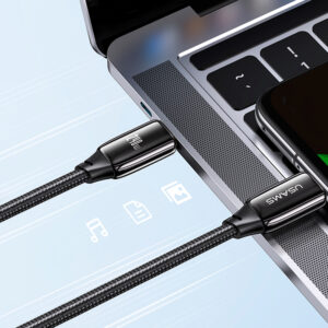 Cable celular carga rápida Type-C a Type-C 240W 2m Negro U82 - Imagen 3