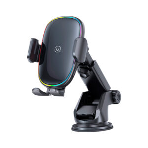 Cargador Inalámbrico para auto con soporte y luz 15w Negro USAMS - Imagen 1