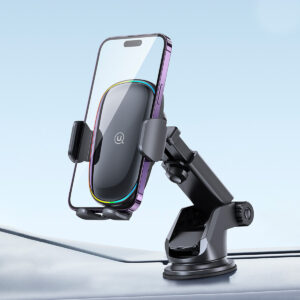Cargador Inalámbrico para auto con soporte y luz 15w Negro USAMS - Imagen 2