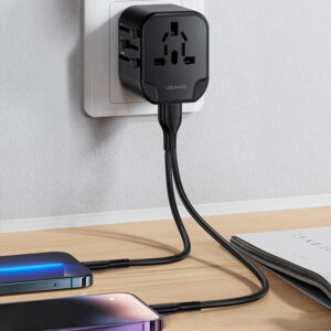 Cargador celular pared Universal USAMS USB Dual 12W Negro - Imagen 2