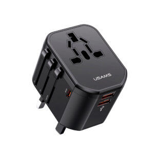 Cargador celular pared Universal USAMS USB Dual + Type-C 20W Negro - Imagen 1