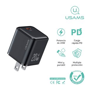 Cargador celular Pared carga rápida USAMS PD 20W - Imagen 2