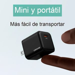 Cargador celular Pared carga rápida USAMS PD 20W - Imagen 4