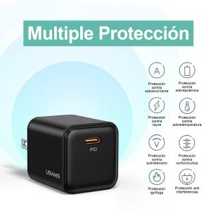 Cargador celular Pared carga rápida USAMS PD 20W - Imagen 5