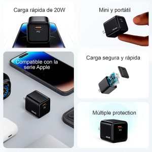 Cargador celular Pared carga rápida USAMS PD 20W - Imagen 6