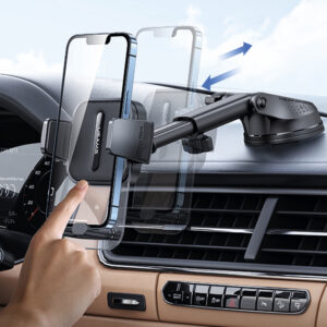 Soporte auto para celular USAMS Retráctil Negro ZJ072 - Imagen 2