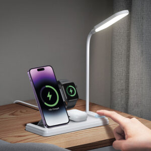 Cargador Inalámbrico 4en1 con lámpara 15W Blanco USAMS - Imagen 2