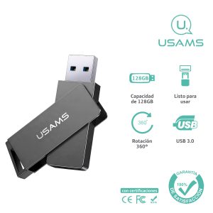 Memoria USB 3.0 High Speed Flash USAMS 128GB Rotable - Imagen 1