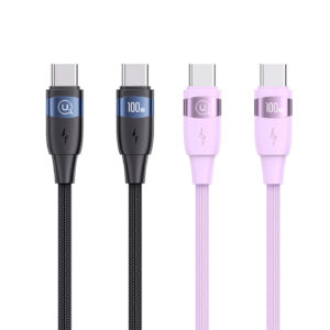 Cable Celular rápido USAMS TypeC a TypeC 100W 1.2m Tejido - Imagen 1