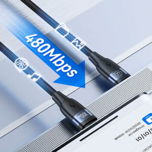 Cable Celular rápido USAMS TypeC a TypeC 100W 1.2m Tejido - Imagen 2