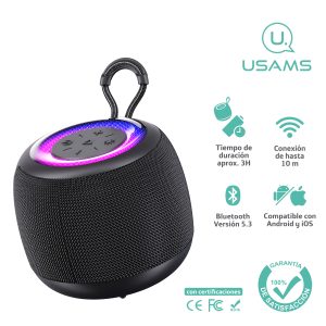 Parlante portátil Inalámbrico USAMS BT5.3 Negro YX014 - Imagen 1