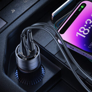 Cargador celular para Auto rápido USAMS USB+C 95W Negro - Imagen 2