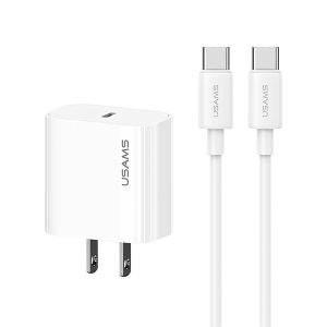 Cargador Celular Rápido USAMS 20W+Cable TypeC a TypeC 60W bl - Imagen 2