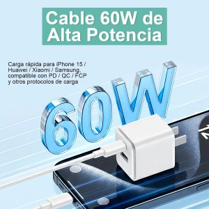 Cargador Celular Rápido USAMS 20W+Cable TypeC a TypeC 60W bl - Imagen 4