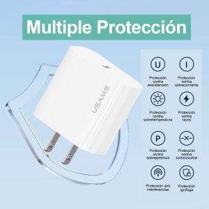 Cargador Celular Rápido USAMS 20W+Cable TypeC a TypeC 60W bl - Imagen 5
