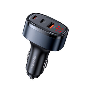 Cargador celular para Auto rápido USAMS USB+C 100W Negro - Imagen 1