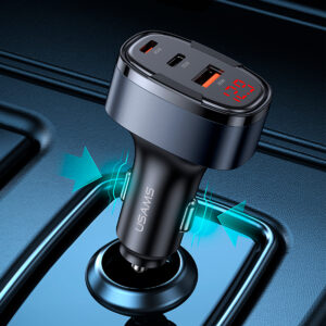 Cargador celular para Auto rápido USAMS USB+C 100W Negro - Imagen 3