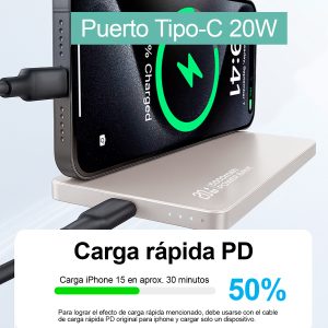 Cargador Batería PortátPowerBank USAMS Magsafe 5000mAh - Imagen 3