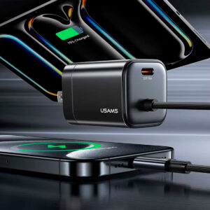 Cargador celular Pared GAN 30W USAMS + Cable Tipo-C - Imagen 3