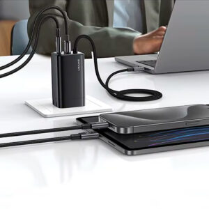 Cargador celular 65W USAMS+Cable Type-C+Puertos USB+Type-C - Imagen 3