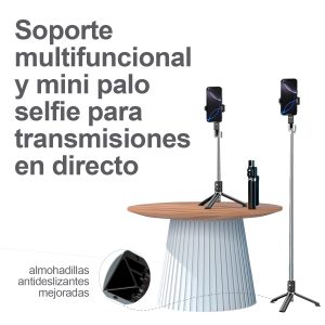 Palo Selfie Stick con Tripode USAMS control remoto BT 110cm - Imagen 3