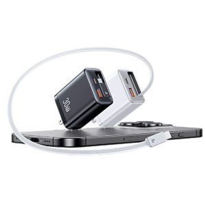 Cargador celular 30W+Cable Retractil TypeC+Puertos USB+TypeC - Imagen 3