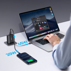 Cargador celular 65W+Cable Retráctil TypeC+Puertos USB+TypeC - Imagen 3