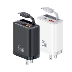 Cargador celular 65W+Cable Retráctil TypeC+Puertos USB+TypeC - Imagen 1