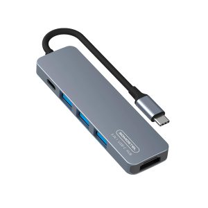 Adaptador Mini HUB 5 en 1 Type-C a 3*USB + TypeC + HDMI
