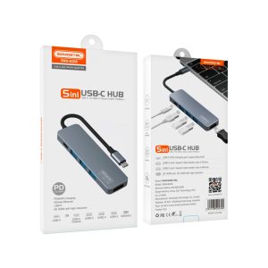 Adaptador Mini HUB 5 en 1 Type-C a 3*USB + TypeC + HDMI - Imagen 4