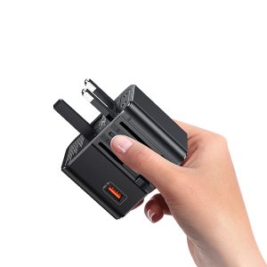 Cargador celular pared Universal USAMS USB + Type-C Dual 25W Negro - Imagen 3