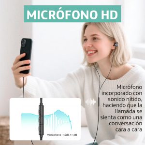 Audífono con cable punta Type-C USAMS 1.2m Negro EP48 - Imagen 4