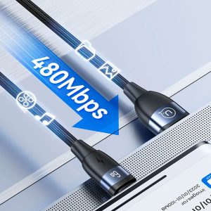 Cable Celular rápido USAMS USB a TypeC 6A 2m Tejido Lil - Imagen 3