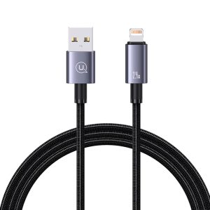 Cable Tejido USB a iPhone 2.4A 2m Negro