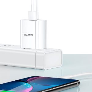 Cargador Pared USB 2.1A Blanco USAMS T18 - Imagen 3