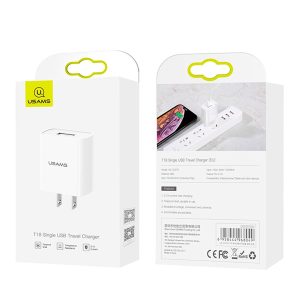 Cargador Pared USB 2.1A Blanco USAMS T18 - Imagen 4